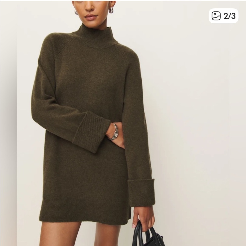 Reformation Kelp Wool Sweater Dress